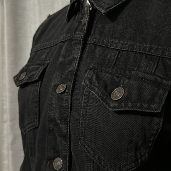 Abercrombie & Fitch-Classic Denim Jacket-Sz S-Black-Cotton Blend-EUC - Picture 5 of 16